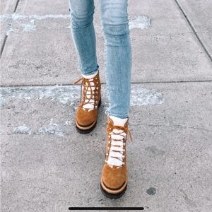 Villa Rouge brown suede fur lined winter boots size 8